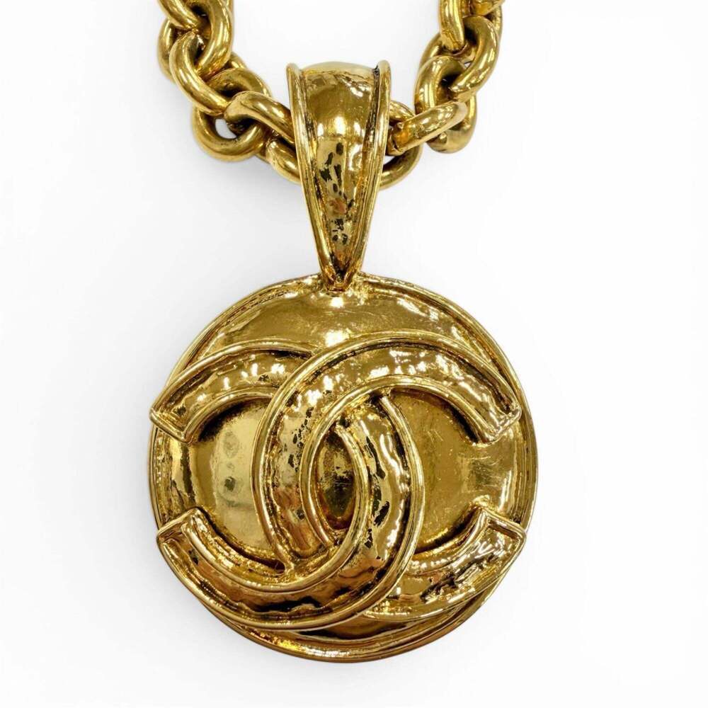 CHANEL Vintage Gold Logo Necklace